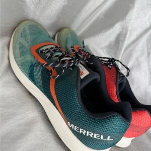 Merrell Men's Teal with Orange Accent Athletic Trail Shoes NEW